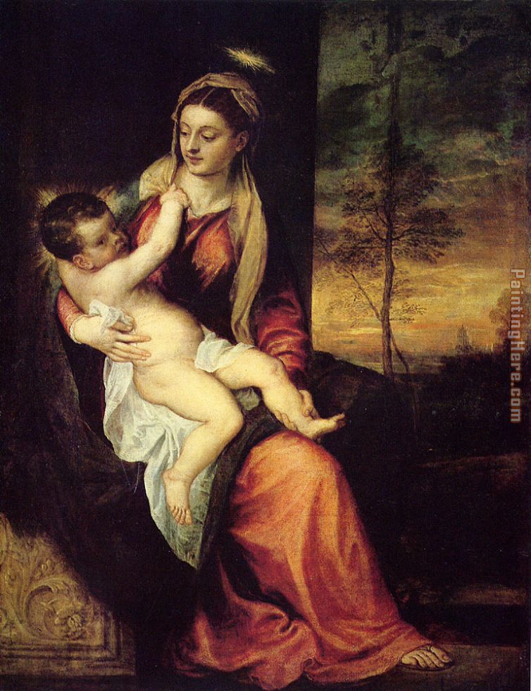 Mary with the Christ Child painting - Titian Mary with the Christ Child art painting